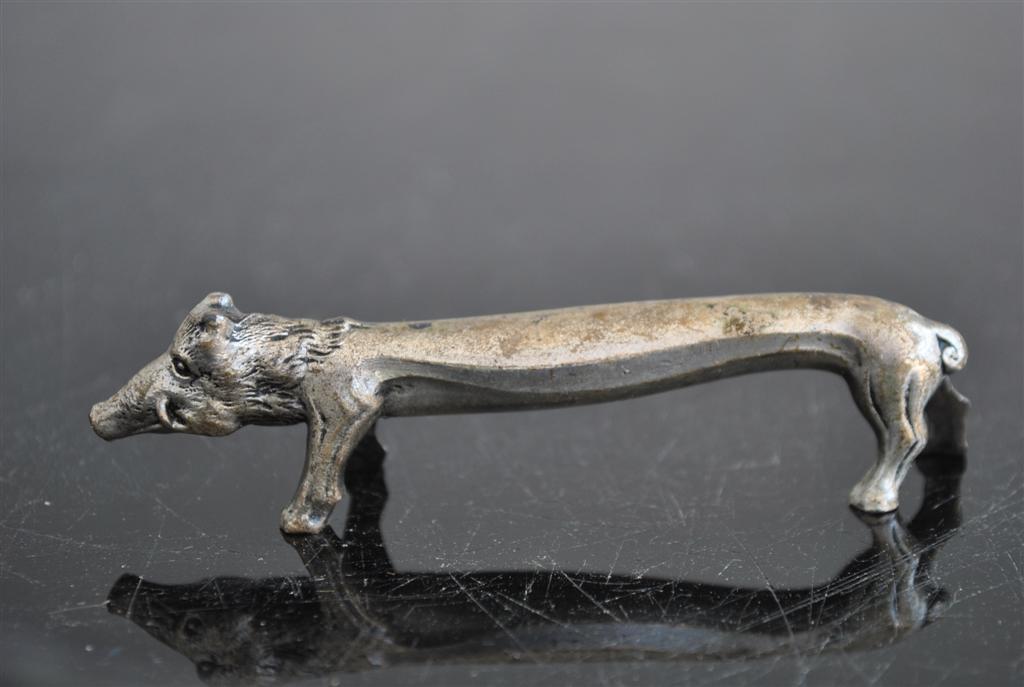 ANCIEN PORTE COUTEAU ANIMALIER OISEAU Art Deco signé YOREL dlg BENJAMIN