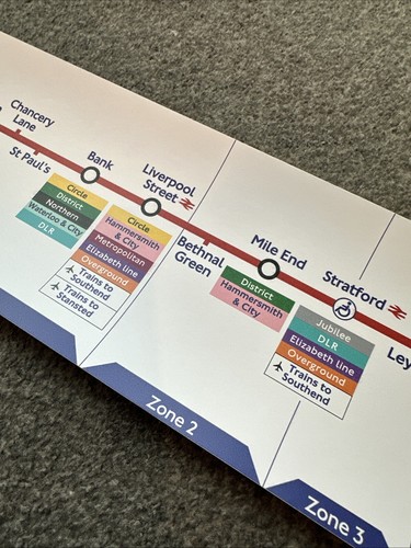 Mar 2022 (03.22) Central Line London Underground Car Line Diagram - Picture 11 of 15