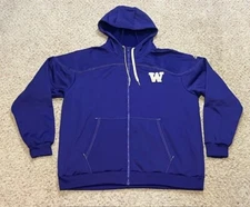 Washington Huskies Adidas Purple Team Issue Zip Fleece Hoodie Sweatshirt XL NWOT