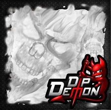 ICE SILVER WHITE GHOST FLAMING SKULLS FILM HYDROGRAPHIC WATER TRANSFER HYDRO DIP