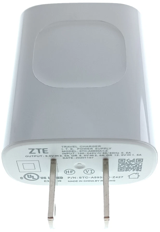 OEM ZTE Travel Charger STC-A5930A1-Z 5V-3A OR 9V-2A OR 12V-1.5A +2 USB Cables - Image 3 of 4