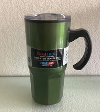 Oggi, Style 8112.1488. Olive Green, Nonslip, Travel Mug, slide open lid, 18 oz