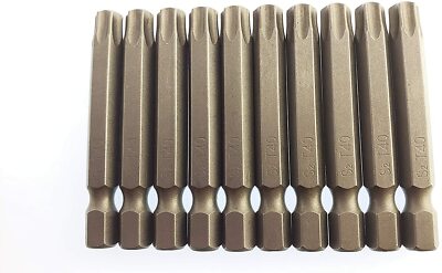 Torx T40S T40 Security Screwdriver Drill Insert Power Bit 10 Pack with hole