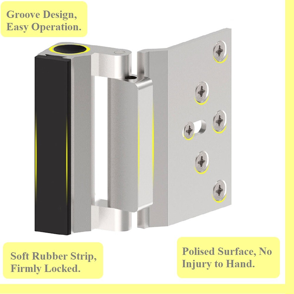 2-Pack Childproof Door Reinforcement Locks - Home Security Upgrade, Silver 10 thumbnail image