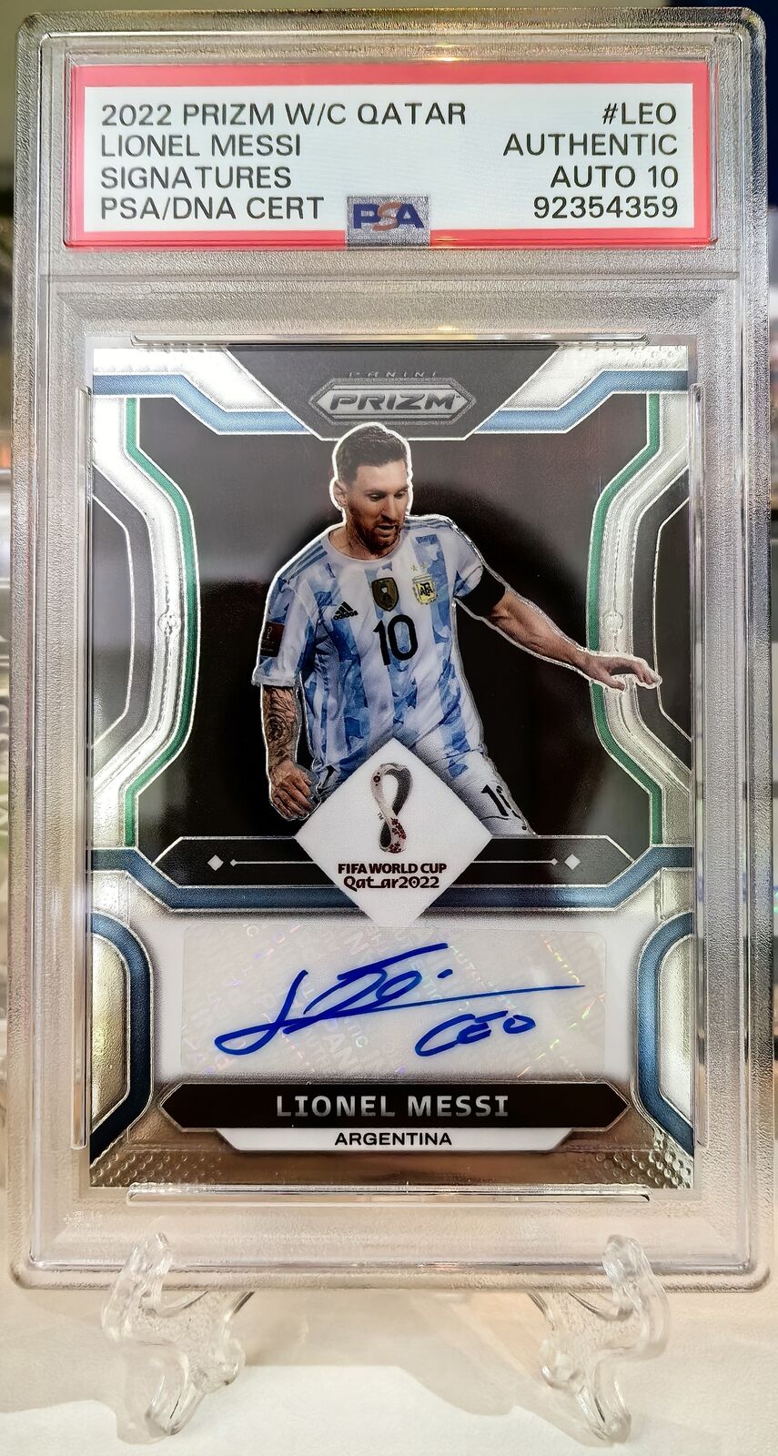 Lionel Messi 2022 Prizm World Cup #S-LEO Signatures Price Lionel Messi 2022 Prizm World Cup #S-LEO Signatures Price