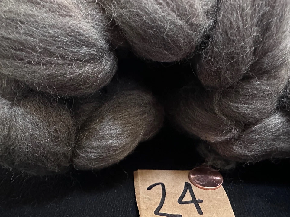 Needle Felting Natural MERINO Wool Top Roving: BROWN ASH GREY - 11 Ounces - #24 - Image 2 of 3