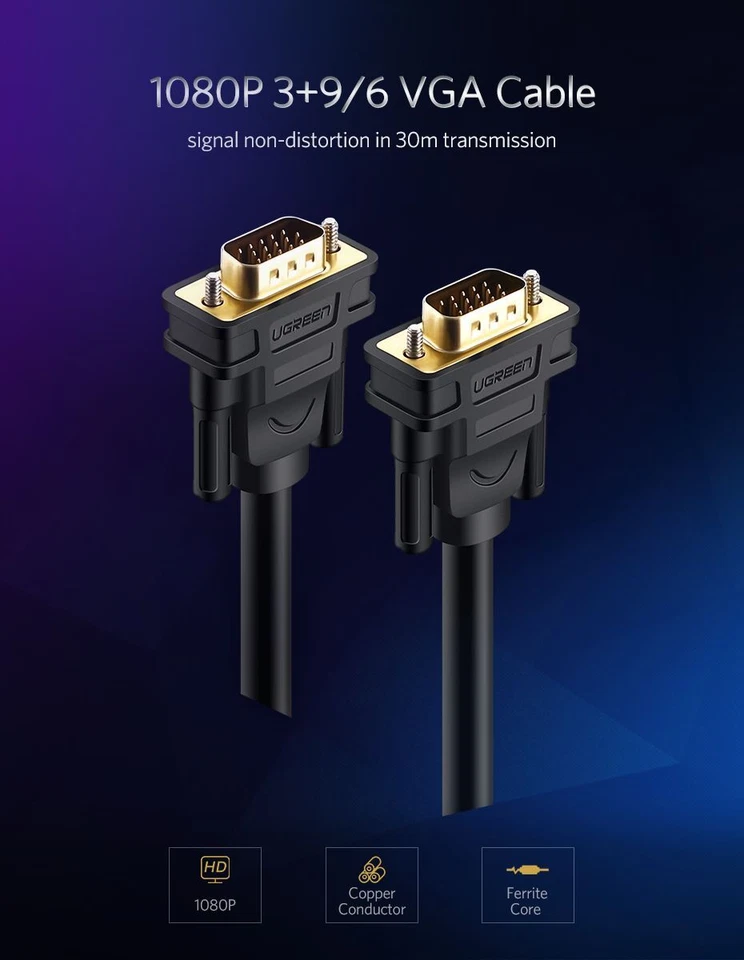 VGA Cable VGA to VGA 3m; UGREEN/11631 - Image 2 of 4