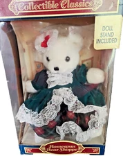 Vintage Dan Dee Homespun Bear Shoppe Collectible Classic White Teddy Bear *READ*