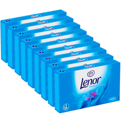 9 Packungen Lenor Trocknertücher Aprilfrisch Textilerfrischer 9 x 34 Tücher