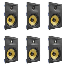 6 Pack - TDX 6.5" 2-Way In Wall Home Theater Surround Sound Speaker Flush White