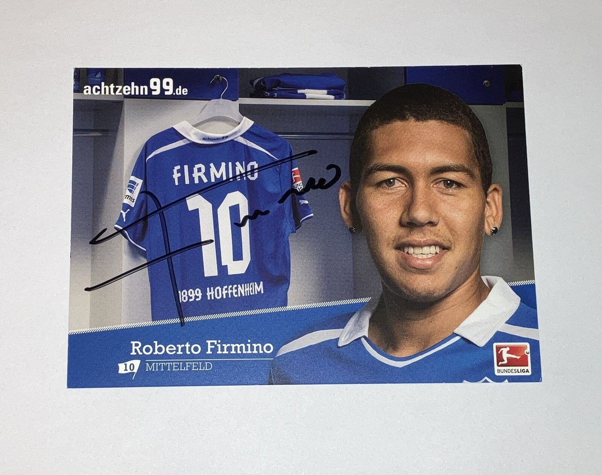 Roberto Firmino Original Hand Signed Hoffenheim Autograph Card