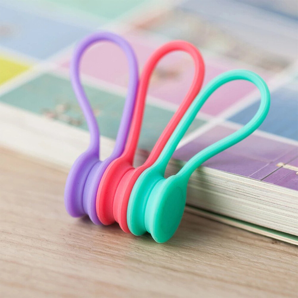 Kichvoe 12-Pack Silicone Cable Organizer Ties – Reusable Rubber Cord Wraps For Desk, Home & Office Wire Management