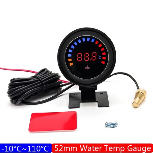 52mm Gauge with Sensor Water Temp Meter Adaptor Joint Pipe Radiator 26-40mm - Picture 7 of 41
