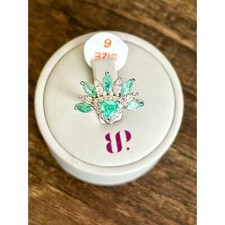 Bomb Party Rbp6563 Now Lets Begin Lab Created Teal Ice Crystal Rhodium Size 6