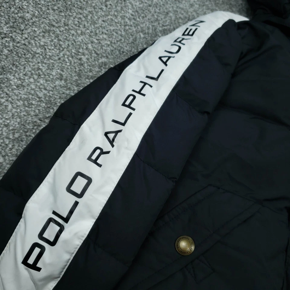 Abrigo Chaqueta Polo Ralph Lauren Niños Con Capucha Abombada Negro Talla 4T Foto 2 de 4