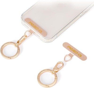 project-cb Phone Tether Tab ×1,Spring Ring ×1,Metal Patch,Universal Gold 