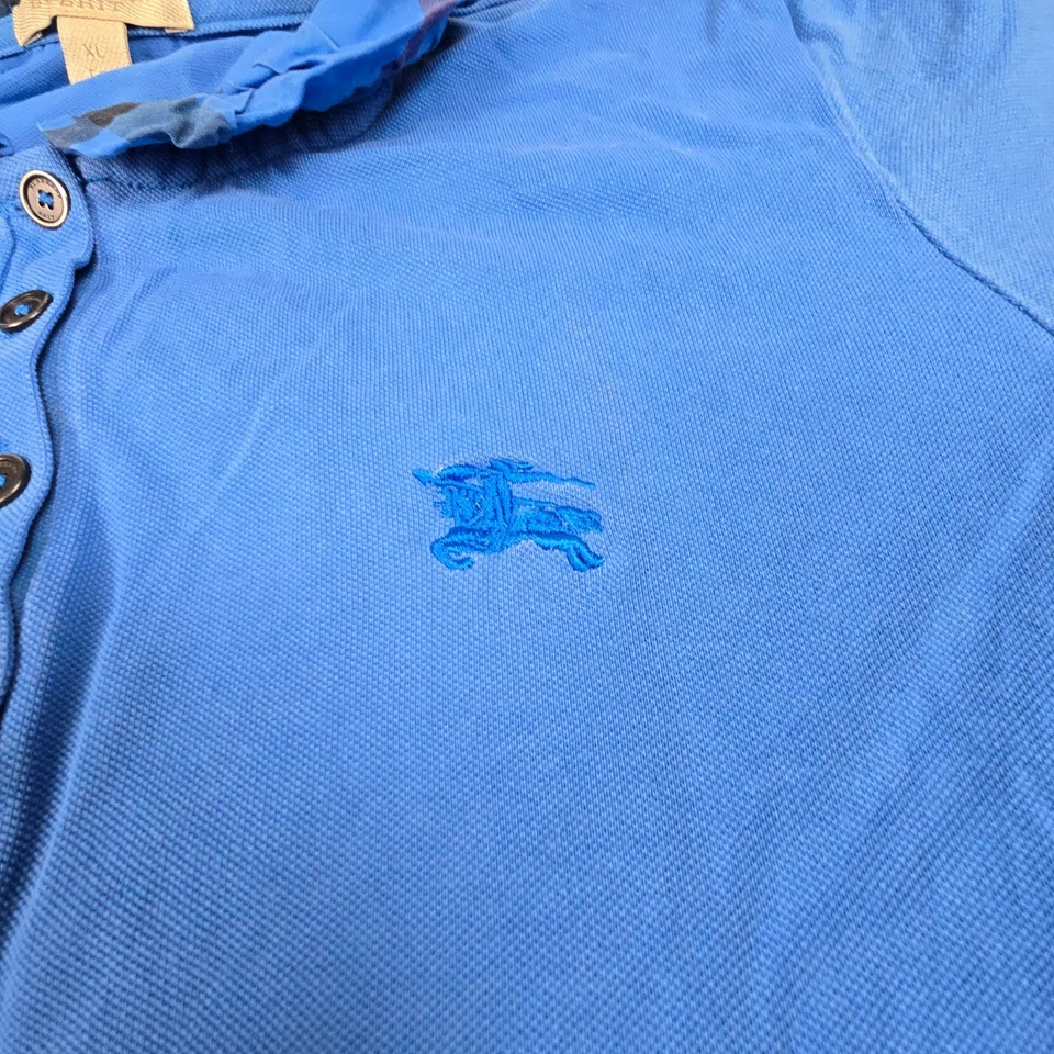 Burberry brit shirt women XLARGE blue short sleeve collared polo cotton Size XL - Image 3 of 4