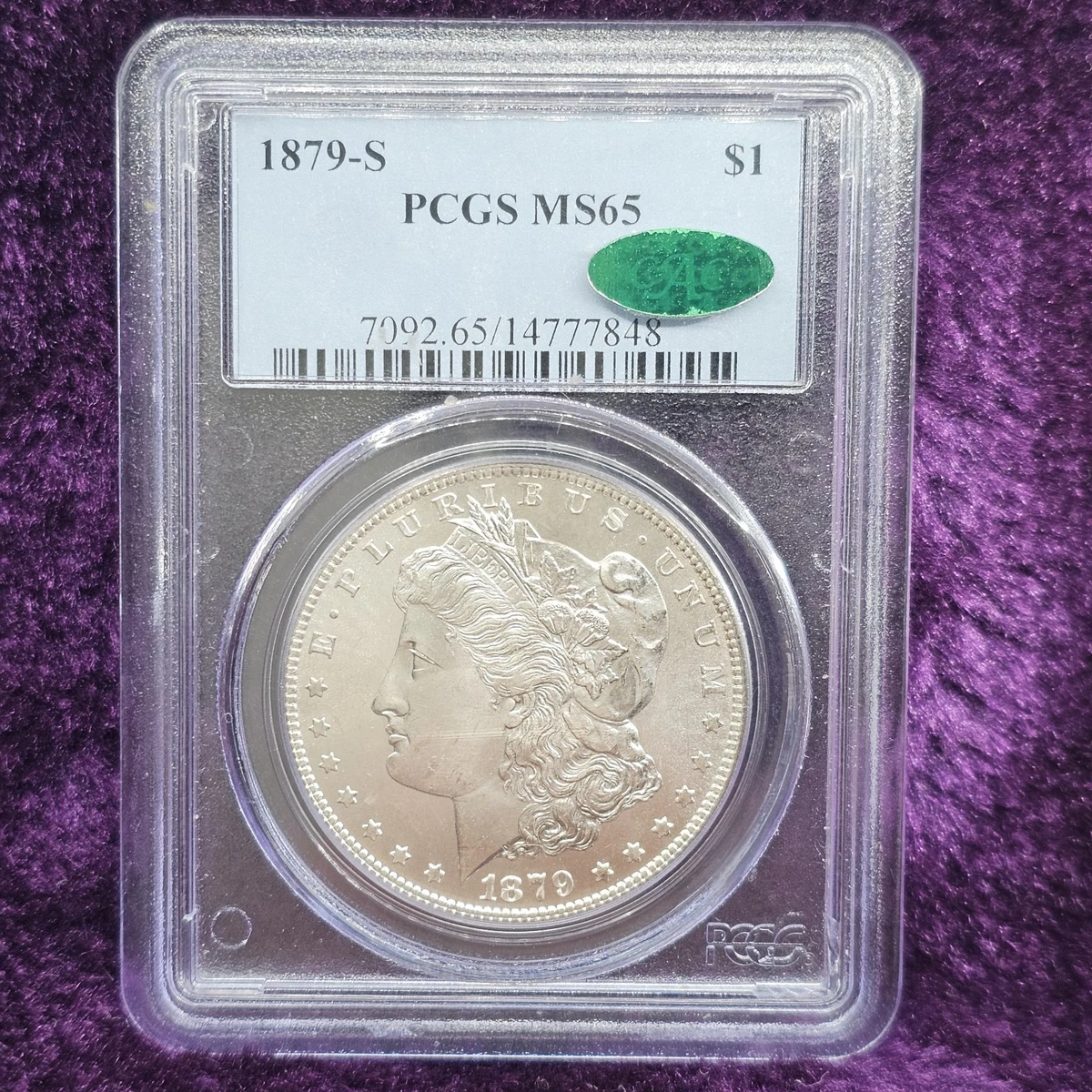 PCGS Certified MS 65 Graded 1879 Year Morgan US Dollars (1878-1921