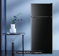 4.5 Cu.Ft. Double Door Refrigerator with Freezer, Adjustable Thermostat