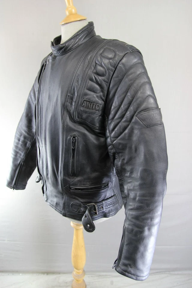 AKITO MERMERCURY PLUS КЛАССИЧЕСКАЯ ЧЕРНАЯ КОЖАНАЯ БАЙКЕРСКАЯ КУРТКА С ЗАЩИТОЙ СПИНЫ 42-44» - Изображение 4 из 4
