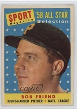 1958 Topps Sport Magazine '58 All Star Selection Bob Friend #492