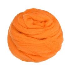 Needle Felting Wool, 8.5 Oz Nature Fibre Wool Yarn Roving (Orange)