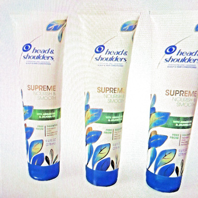 3 HEAD & SHOULDER SUPREME NOURISH & SMOOTH Argan & Jojoba Oil Conditioner 9.4 oz