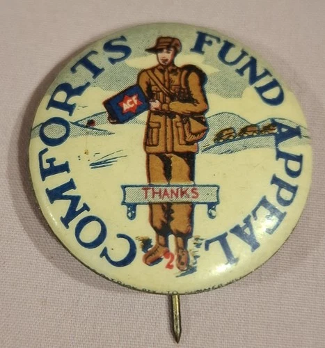 ww1 ww2 Comforts Fund Appeal Returned Soldiers Legacy Tin Back Military Badge