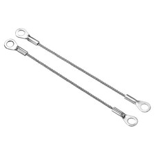 4 St&uuml;ck Lanyard Kabel Edelstahl 2mmx10cm &Ouml;sen Ende Sicherheit Draht Seil