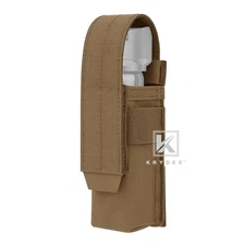 KRYDEX Tactical Flashlight Holster Low Profile Pouch Coyote MOLLE&Belt System