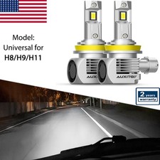 Auxito LED Headlight H11 H8 Beam H9 Low Bulbs Canbus Kit 6000K Ultra Bright USA