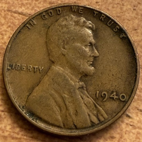 1940 Lincoln Wheat Penny No Mint Mark, L On Rim (P4)
