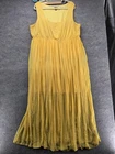 Torrid Dress Womens 3X Yellow Maxi Scoop Neck Chiffon Lined Pleated Sleeveless