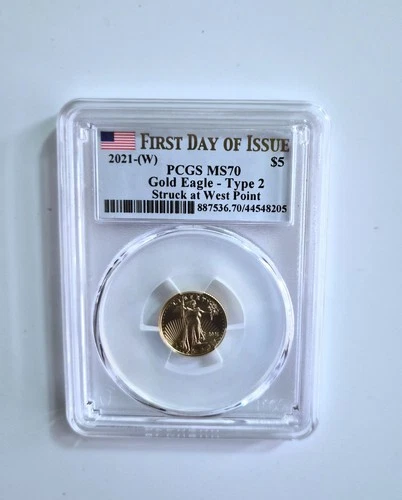 2021-W  1/10 oz American Gold Eagle Type 2 MS-70 PCGS FDI
