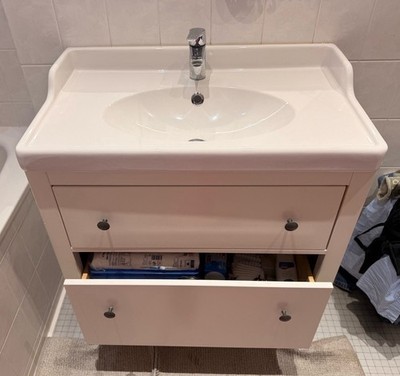 IKEA Waschbecken 82 cm mit Unterschrank + Armatur Badmöbel