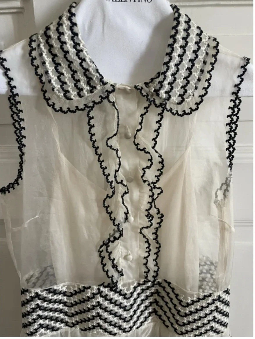 Mini abito rosso Valentino in seta con volant taglia IT44 nuovo