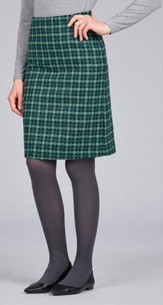 Women Laura Ashley Skirt Green Wool 40