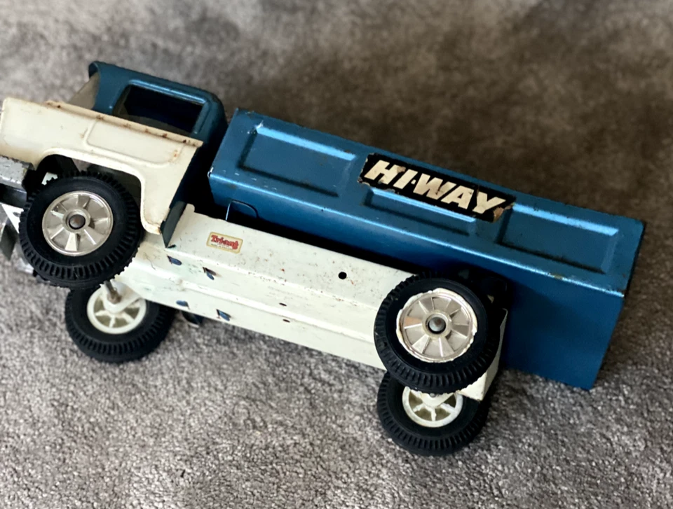 Camión de carretera Triang vintage respaldo abierto azul y blanco años 60 Foto 2 de 4