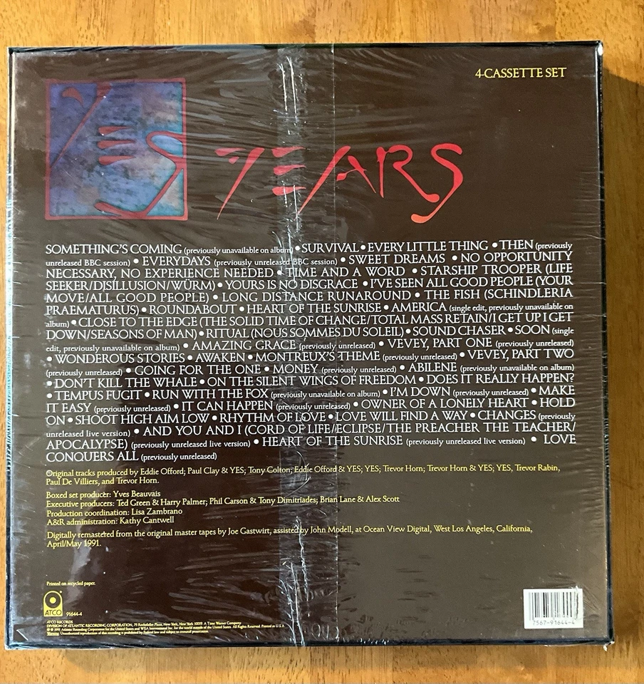 YES YesYears ATCO Records – 791644-4 Sealed 4 x Cassette Box Set Booklet UK Prog - Image 3 of 4