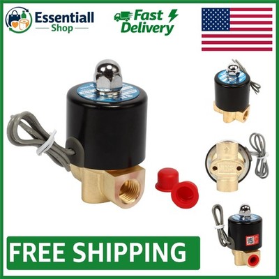 Compact Brass Solenoid Valve 1/4'' NPT - DC12V Operation, 145 PSI Max Pressure