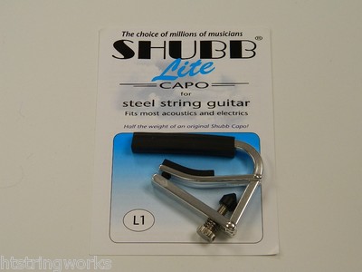 Shubb Lite  L1 Silver Guitar Capo Acoustic Electric  New  ~Free U.S. Shipping~