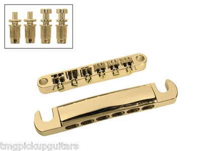 TOM tuneomatic Bridge Brücke 12 Saiter saitige stoptail studs für Les Paul gold