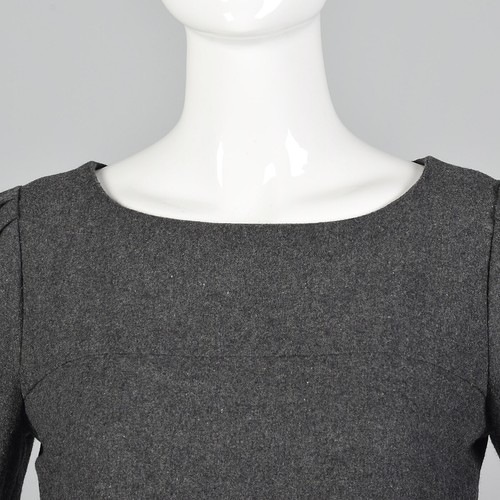 Miu Miu Layered Gray Wool Mini Day Dress Minimalist Designer Casual Winter - Picture 5 of 10