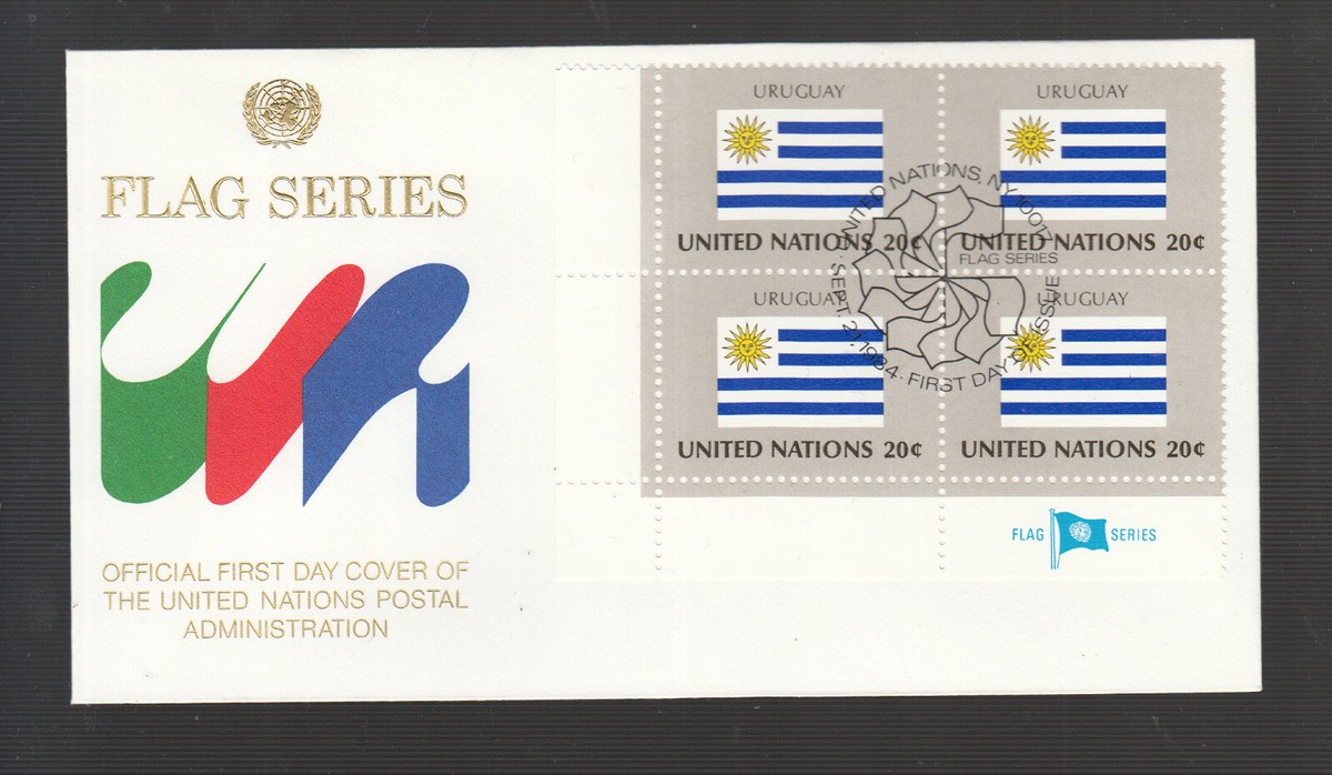 069) UN UNO United Nations 1984 Uruguay 20c of 4 Stamp Flag Series