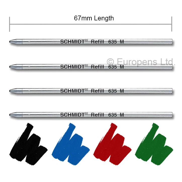 Schmidt (635M) Swarovski Compatible Ballpoint Pen Refills (D1) PACK OF 5