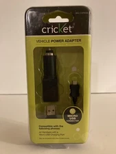 Cricket Vehicle Power Adapter New Unopened Micro USB Connector