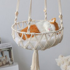 Macrame Cat Hammock Boho Style Kitty Hanging Swing Bed Pet Sleeping Bed Cat JQ