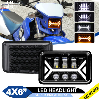4x6'' Square LED Headlight Hi-Lo Beam H4 for YAMAHA TW200 DT 125 RE Motorcycle