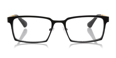 eyebobs Protractor Unisex Premium Readers, Black Stainless Steel & Yellow +1.00