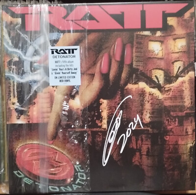 Ratt ''Detonator'' 2024 RED colored LP, Signed by Stephen Pearcy !